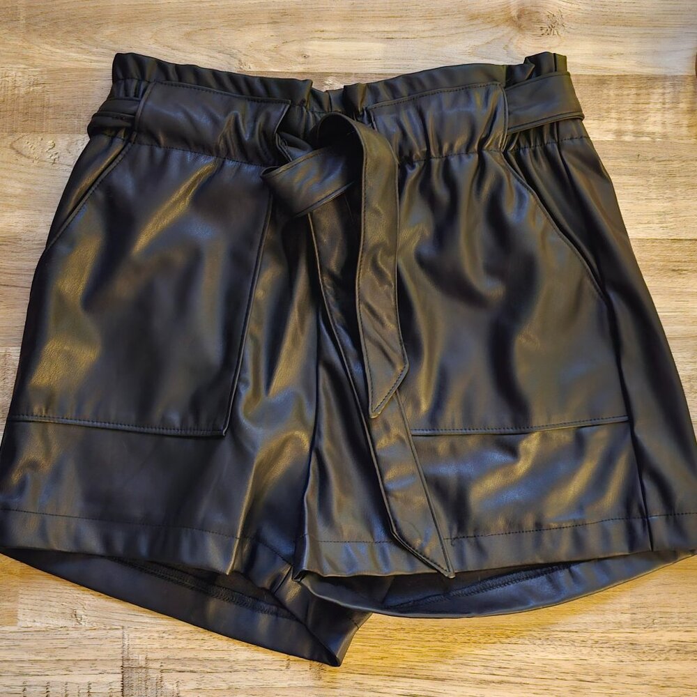Leather shorts